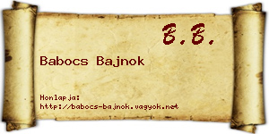 Babocs Bajnok névjegykártya